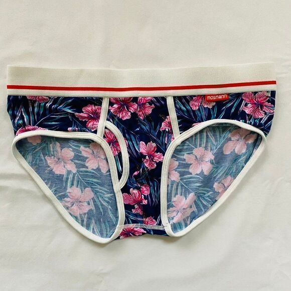 Mosmann Mens Brief Floral Tropical Underwear S M - Picture 2 of 3